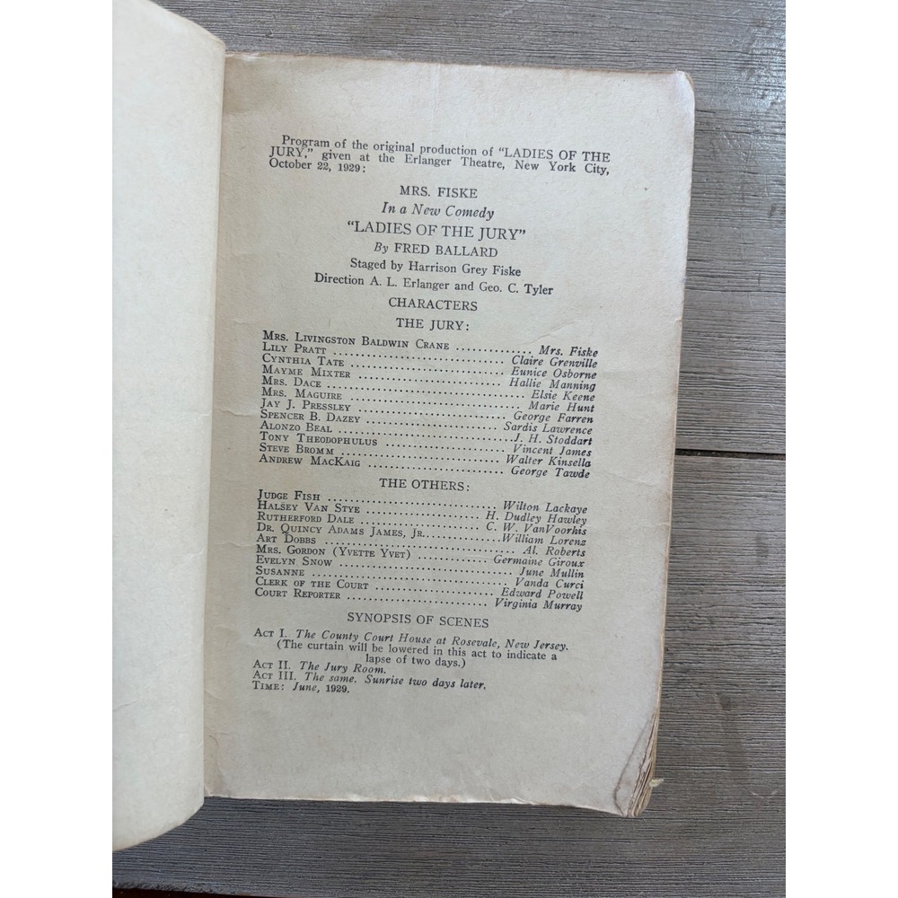 Ladies of the Jury Fred Ballard 1931 Samuel French Standard Library Edition Play - Picture 3 of 5
